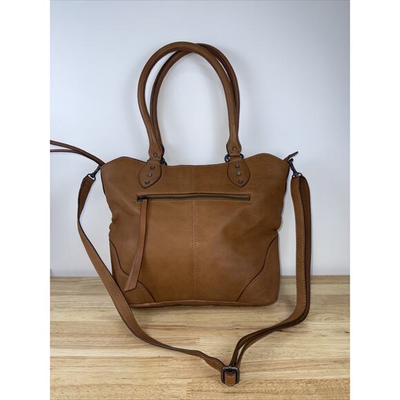 Frye And Co Dallas Leather Large Tote Purse Handbag Cognac Brown - Picture 2 of 12